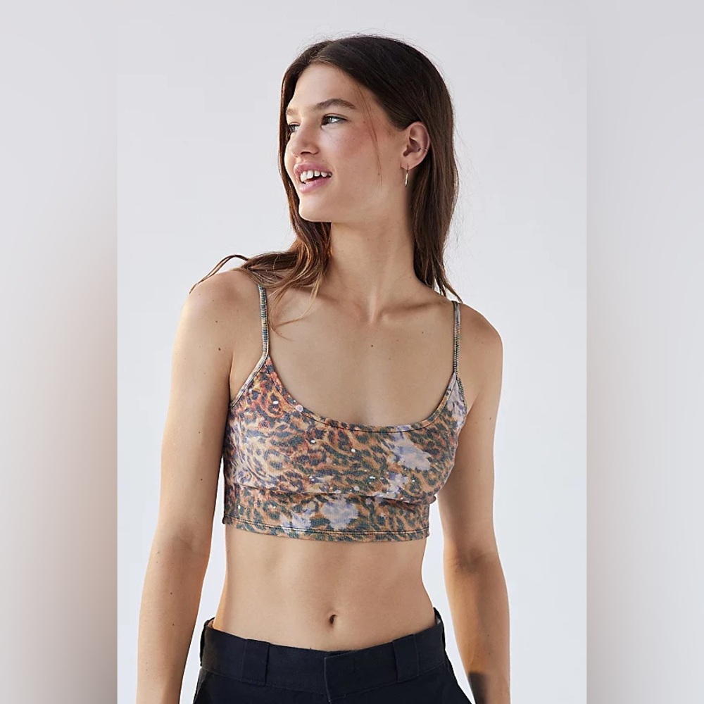 Urban Outfitters Leopard Print Nadia Cropped Cami
